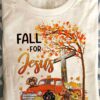 Tractor Dachshund Thanksgiving Gift - Fall for Jesus he never leaves
