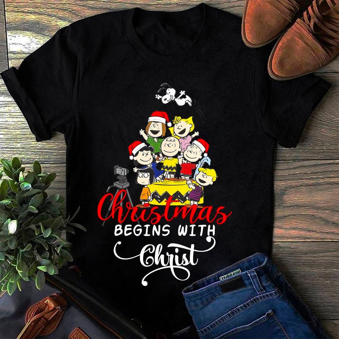 Peanut Cartoon Character - Christmas begins with christ