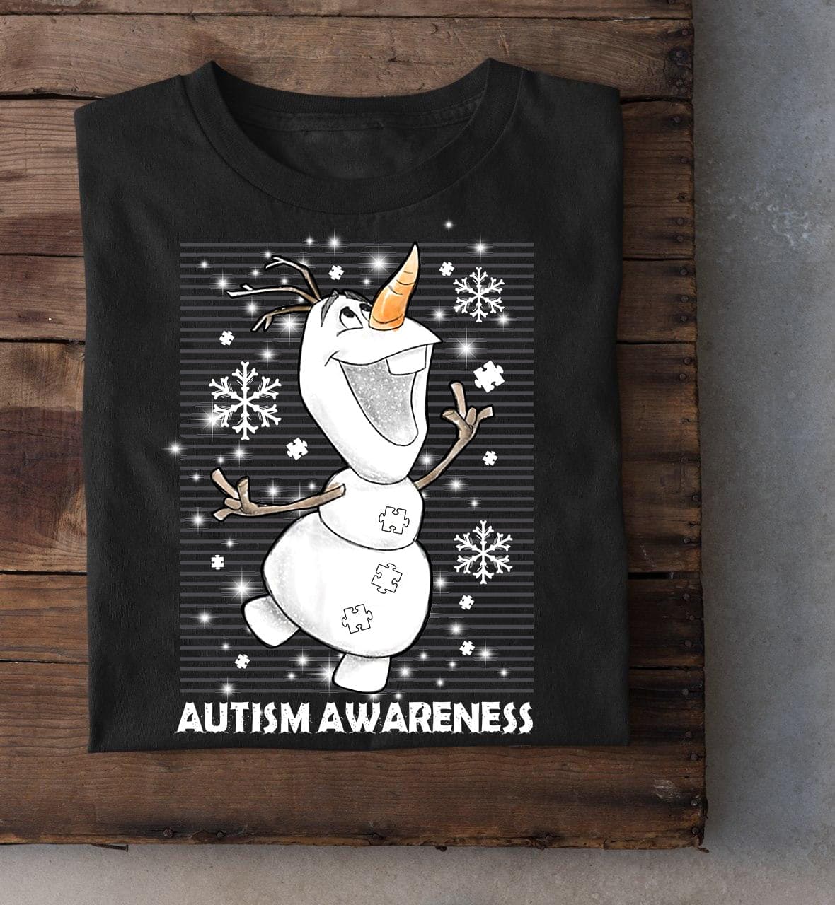 Snowman Autism Awareness Merry Christmas - Autism Awareness