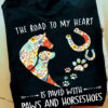 Horse Dog Graphic T-shirt - The road to my heart is paved with paws and horseshoes