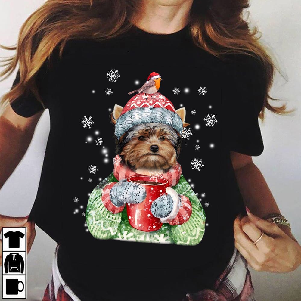 Yorshire Terrier Wearing Ugly Christmas Sweater Yorshire Terrier Coffee