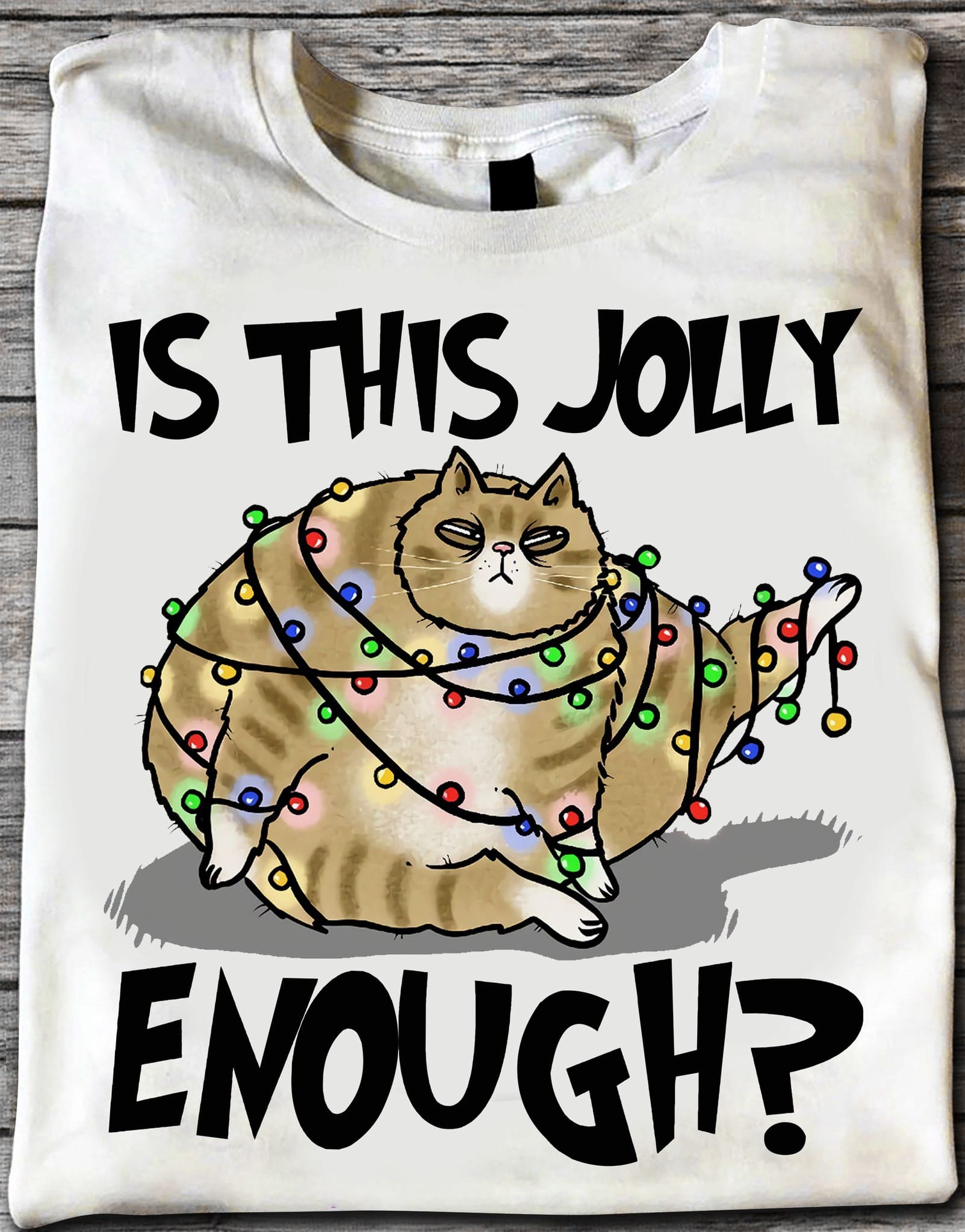 Fat Cat Christmas Lights - Is this jolly enough?