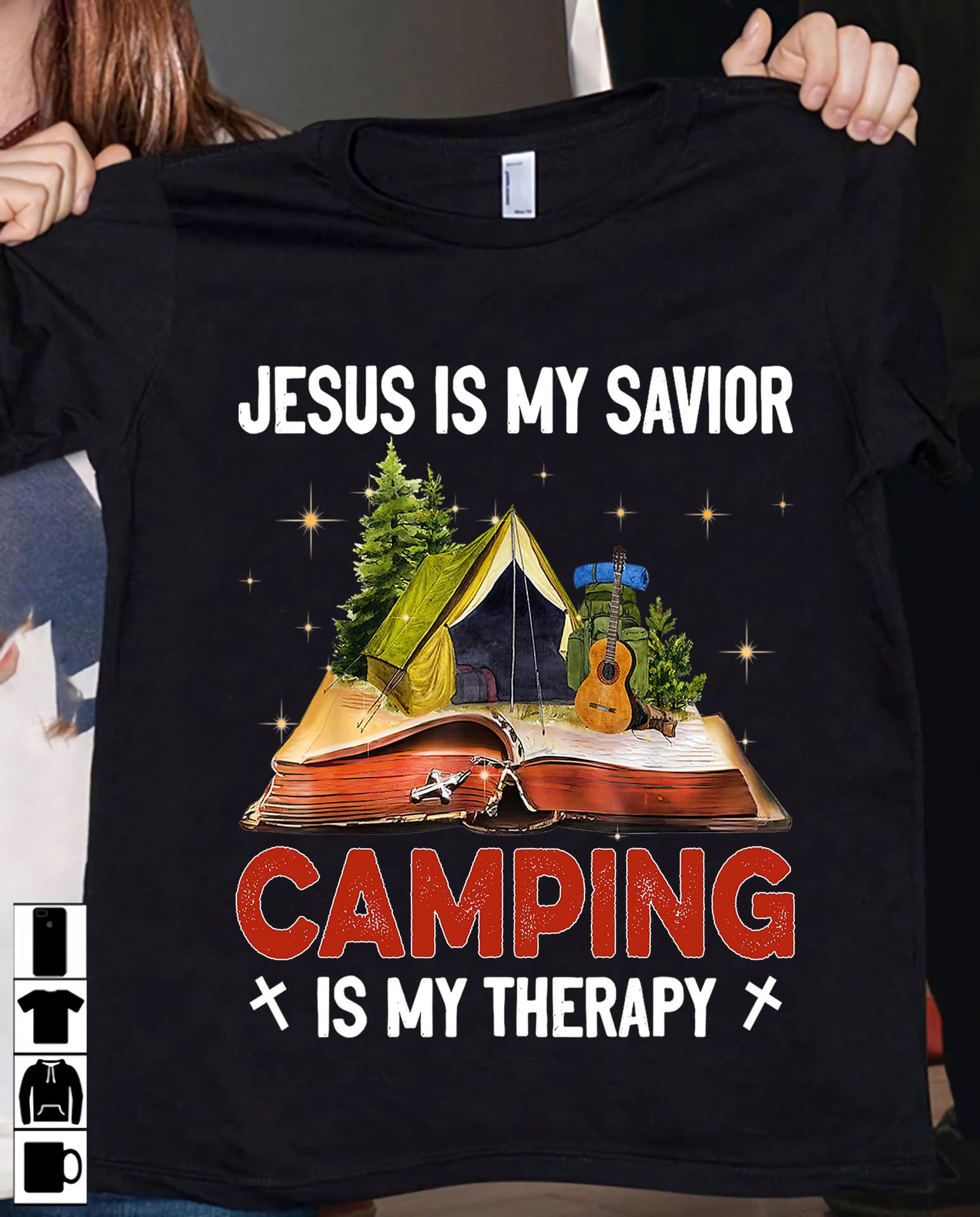 Camping God Bible - Jesus is my savior camping is my therapy