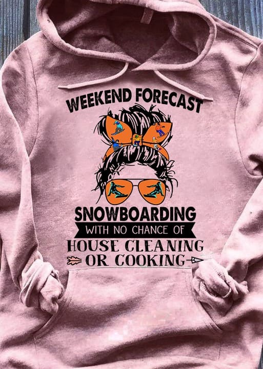 Snowboarding Woman Face - Weekend forecast scooter with no chance of house cleaning or cooking