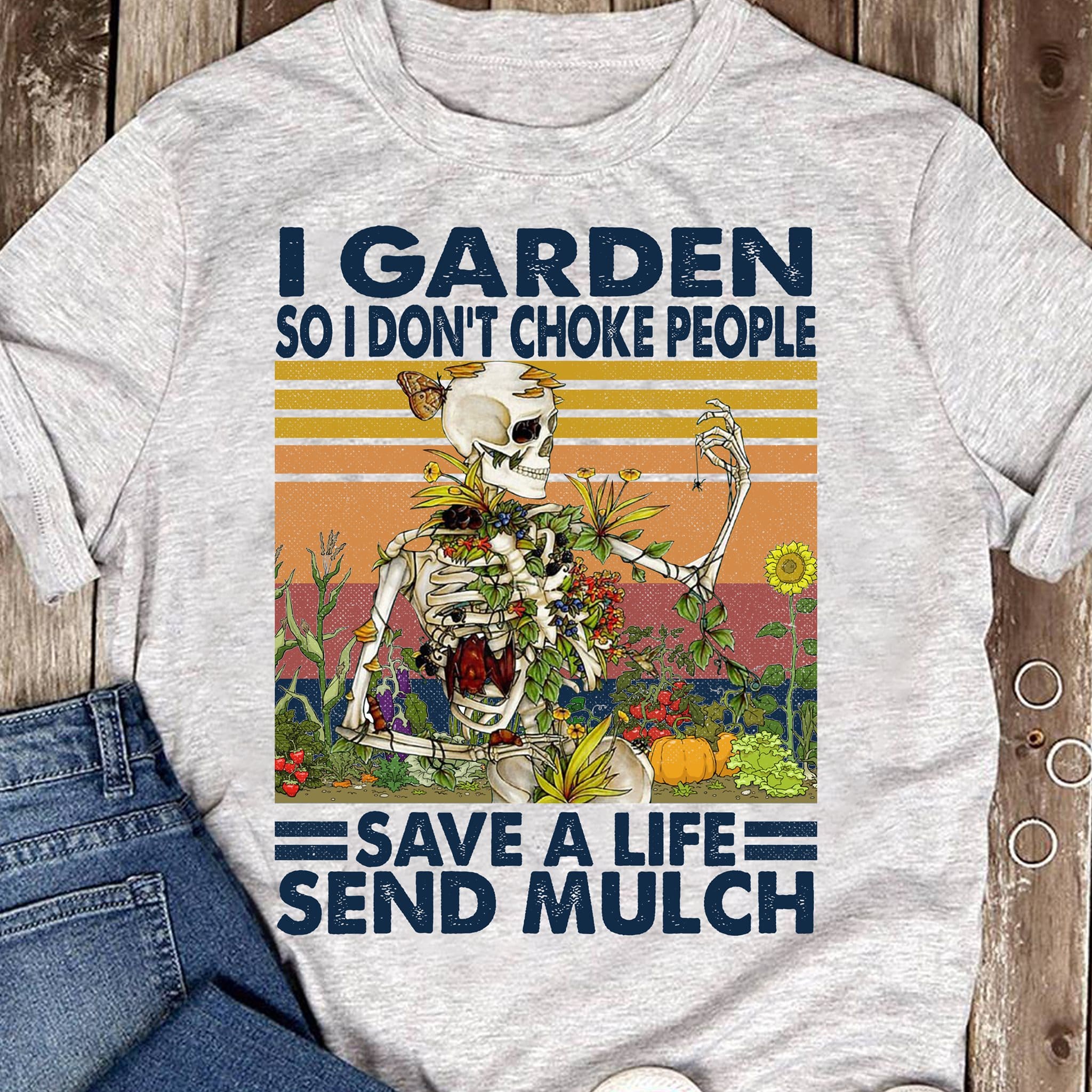 Skeleton Houseplant Skeleton Gardener - I garden so i don't choke people save a life send mulch