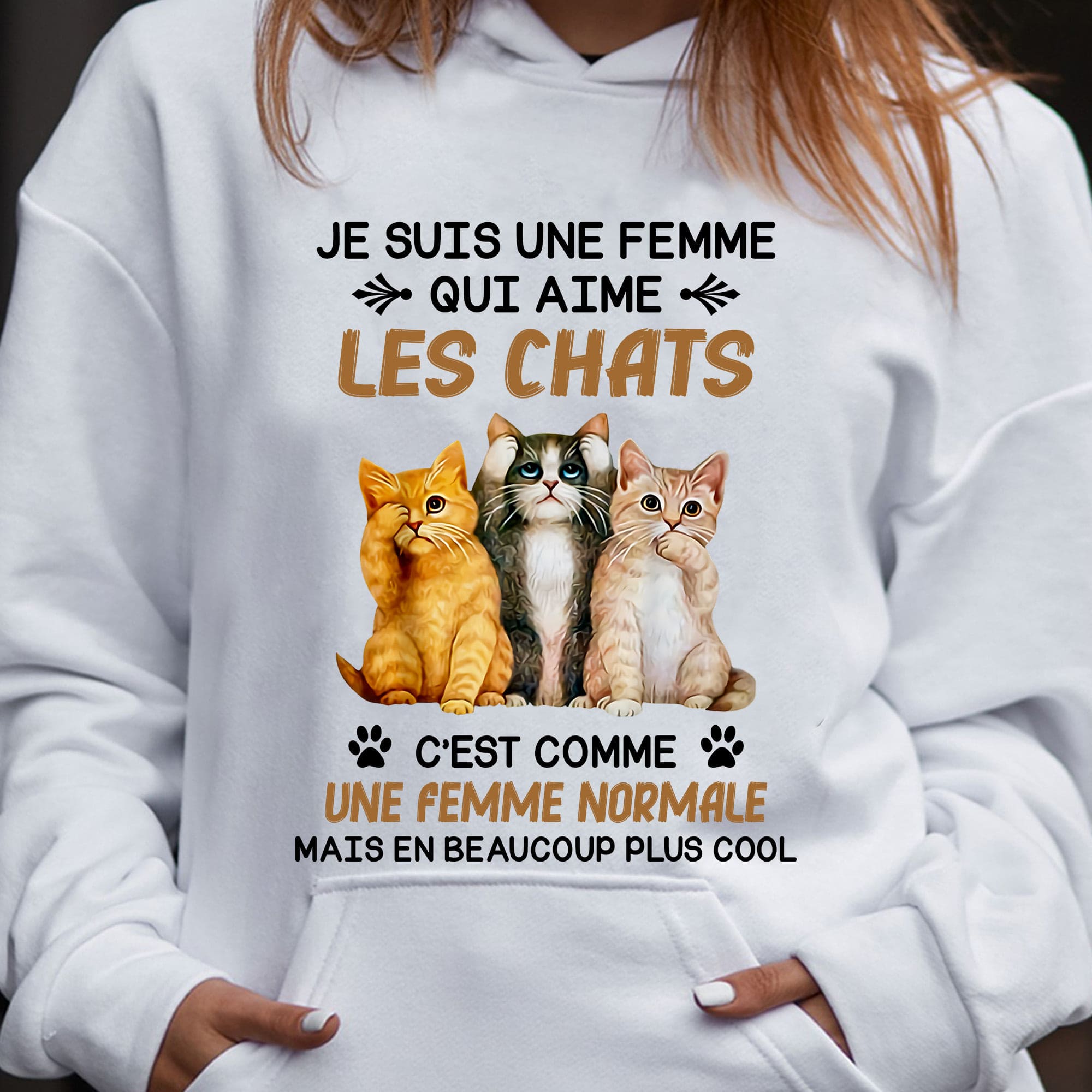 Je suis une femme qui aime les chats 'est comme une femme normale mais en beaucoup plus cool - Cute Cat Graphic T-shirt