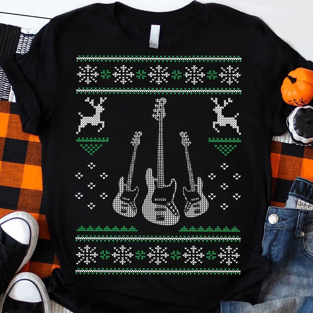 Guitar Graphic T-shirt Ugly Christmas Sweater Christmas Gift