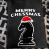 Chess Christmas Gift Tee Funny Chess Knight - Merry Chessmas