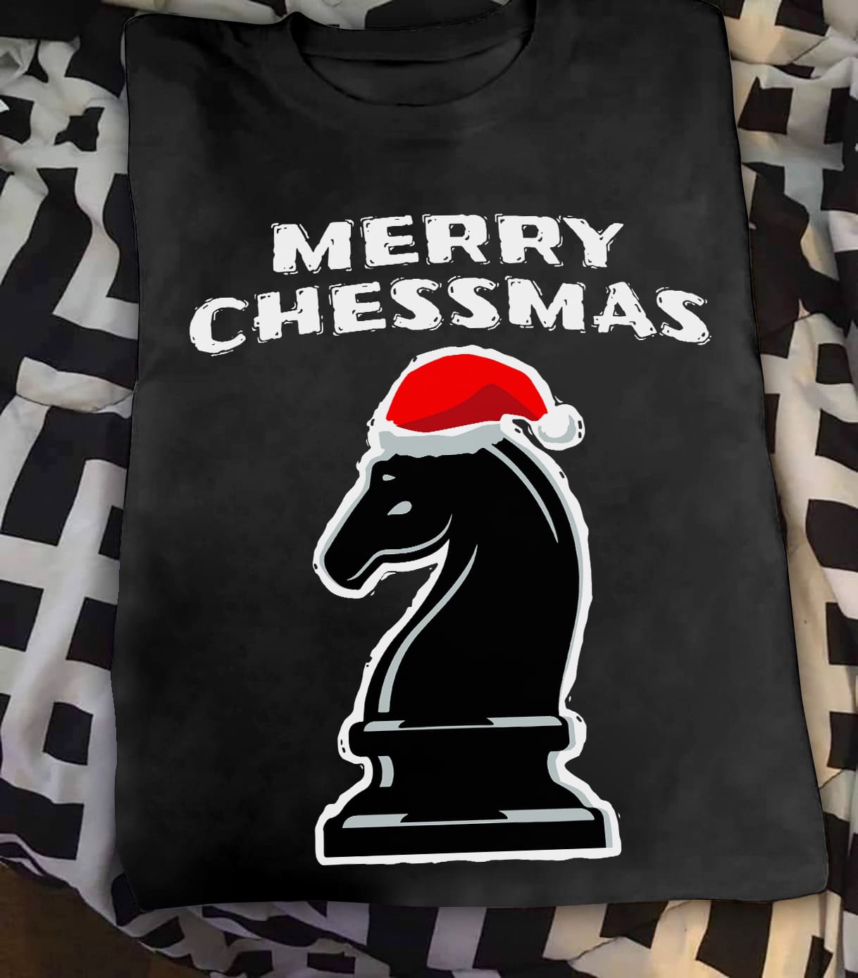 Chess Christmas Gift Tee Funny Chess Knight - Merry Chessmas