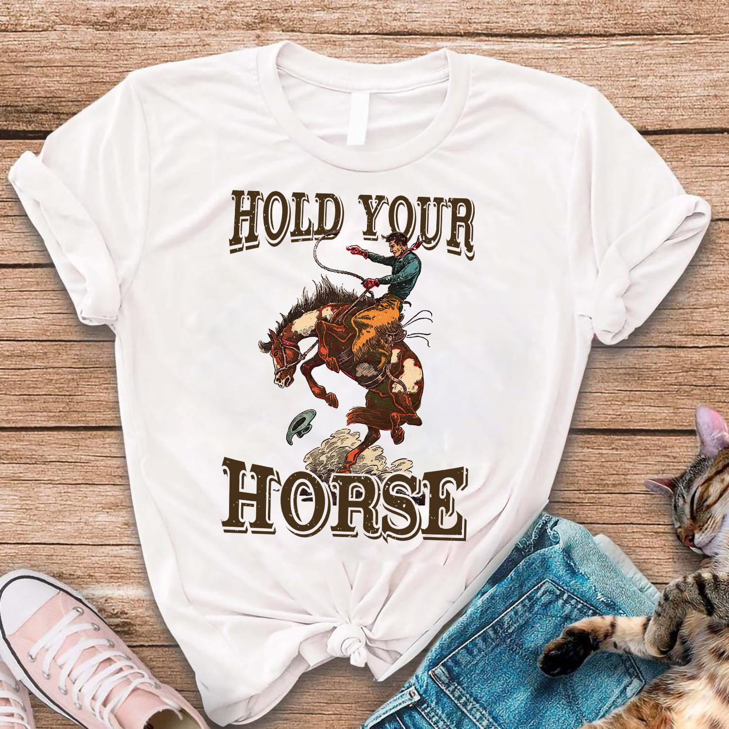 Cowboy Riding Horse - Hold your horse