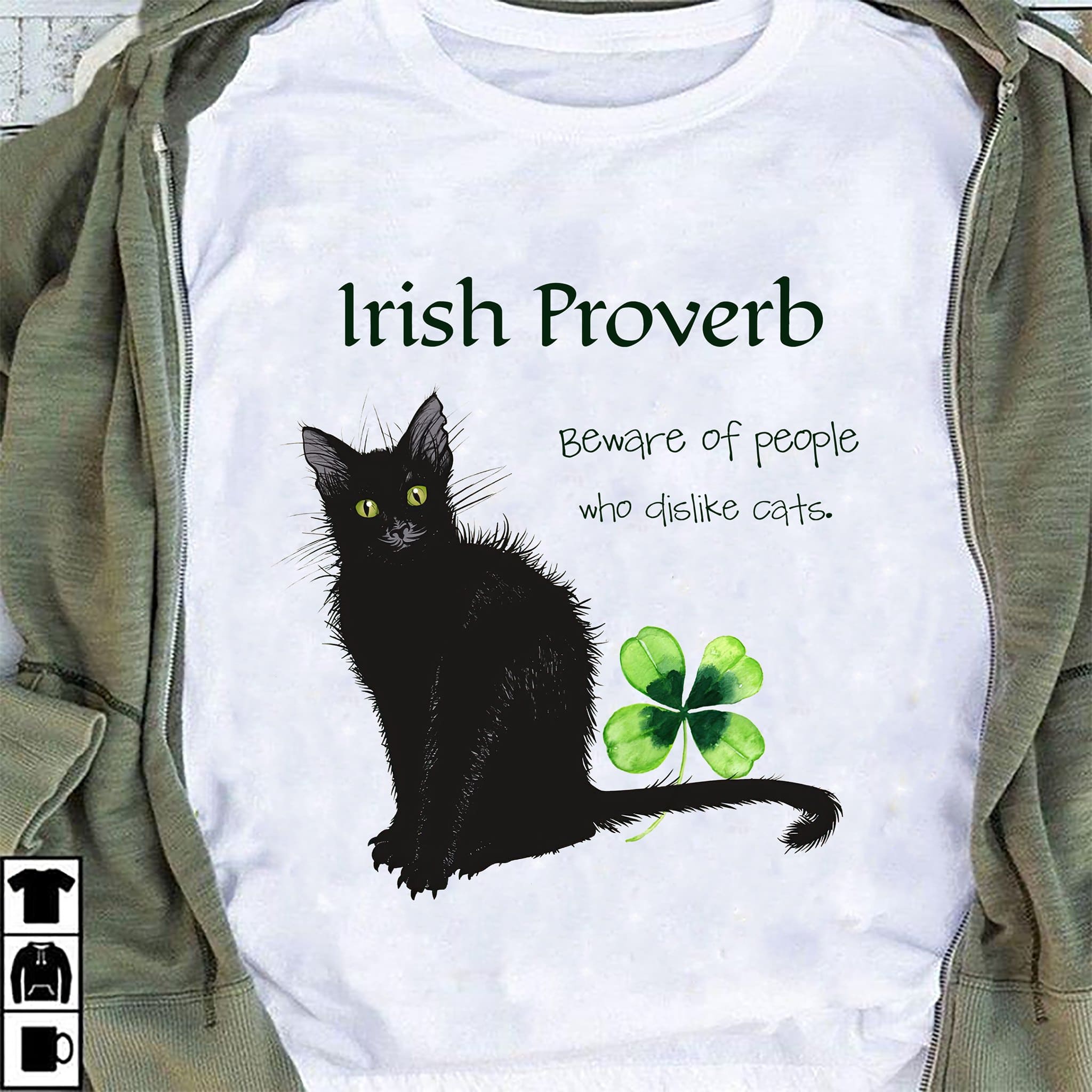 Black Cat Irish - Irish proverb beware of people who dislike cats