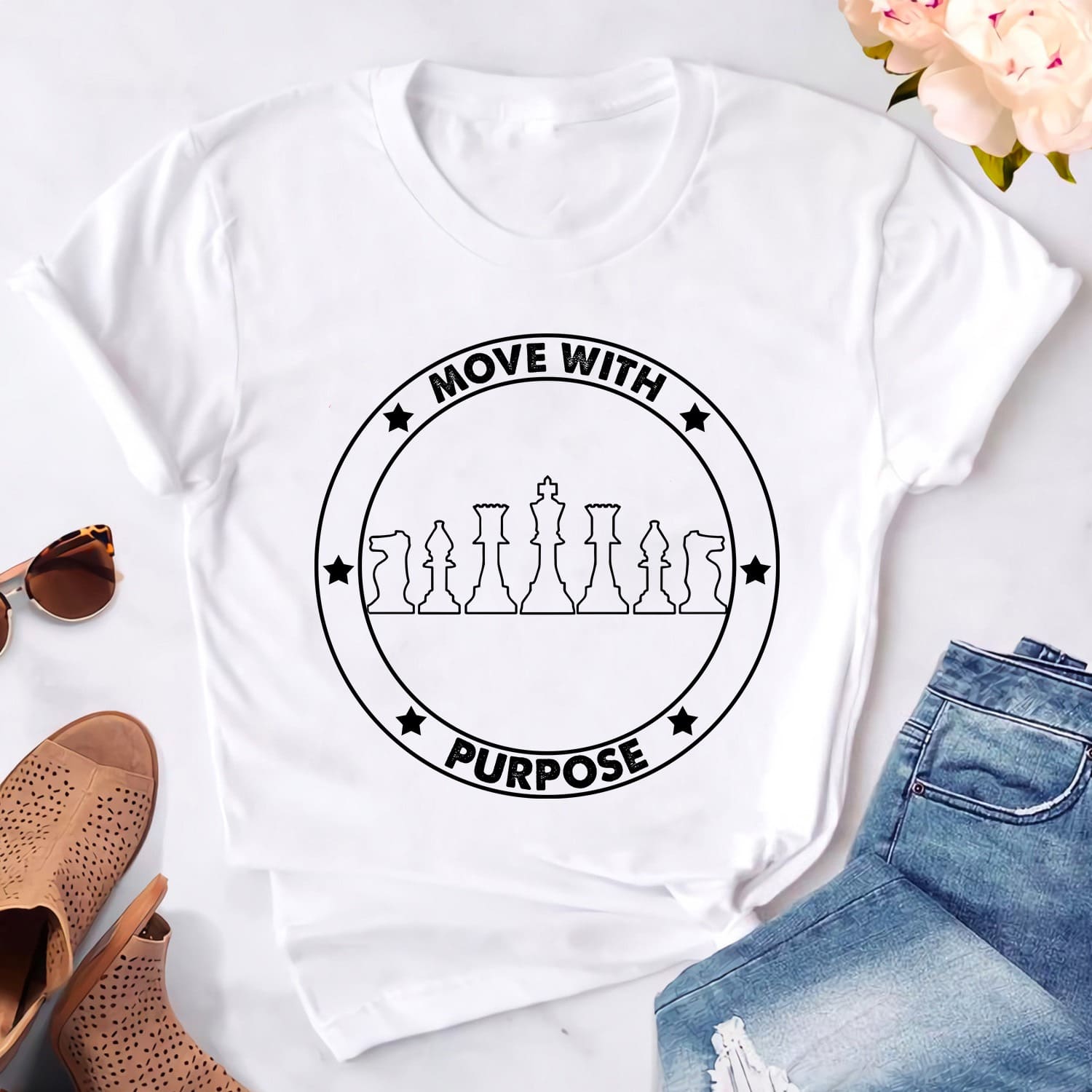 Chessboard Graphic T-shirt - Move with purpose