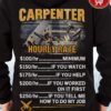 Carpenter hourly rate 100/hr minimum 150/hr if you watch 200/hr if you help 250/hr if you worked on it first - Carpenter Skull