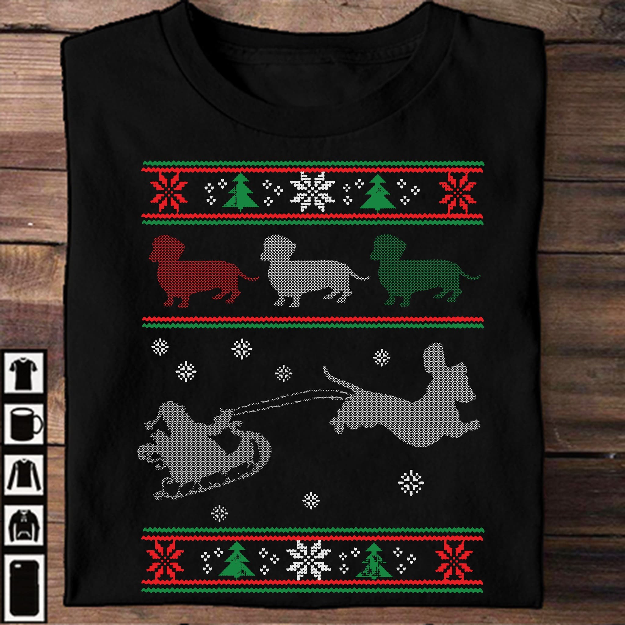 Reindeer Dachshund Santa Claus Ugly Christmas Sweater