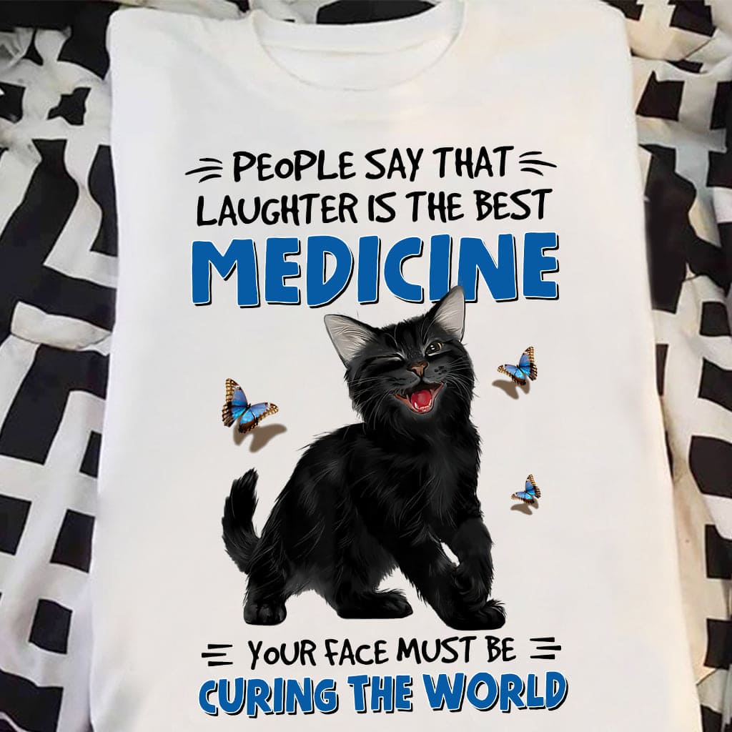 Cute Black Cat Butterfly - People say that laughter is the best medicine your face must be curing the world