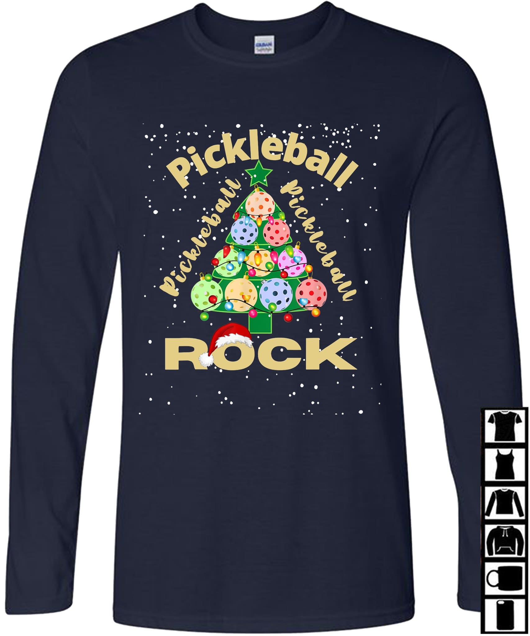 Pickleball Christmas Tree Xmas Lights - Pickleball Pickleball Pickleball Rock