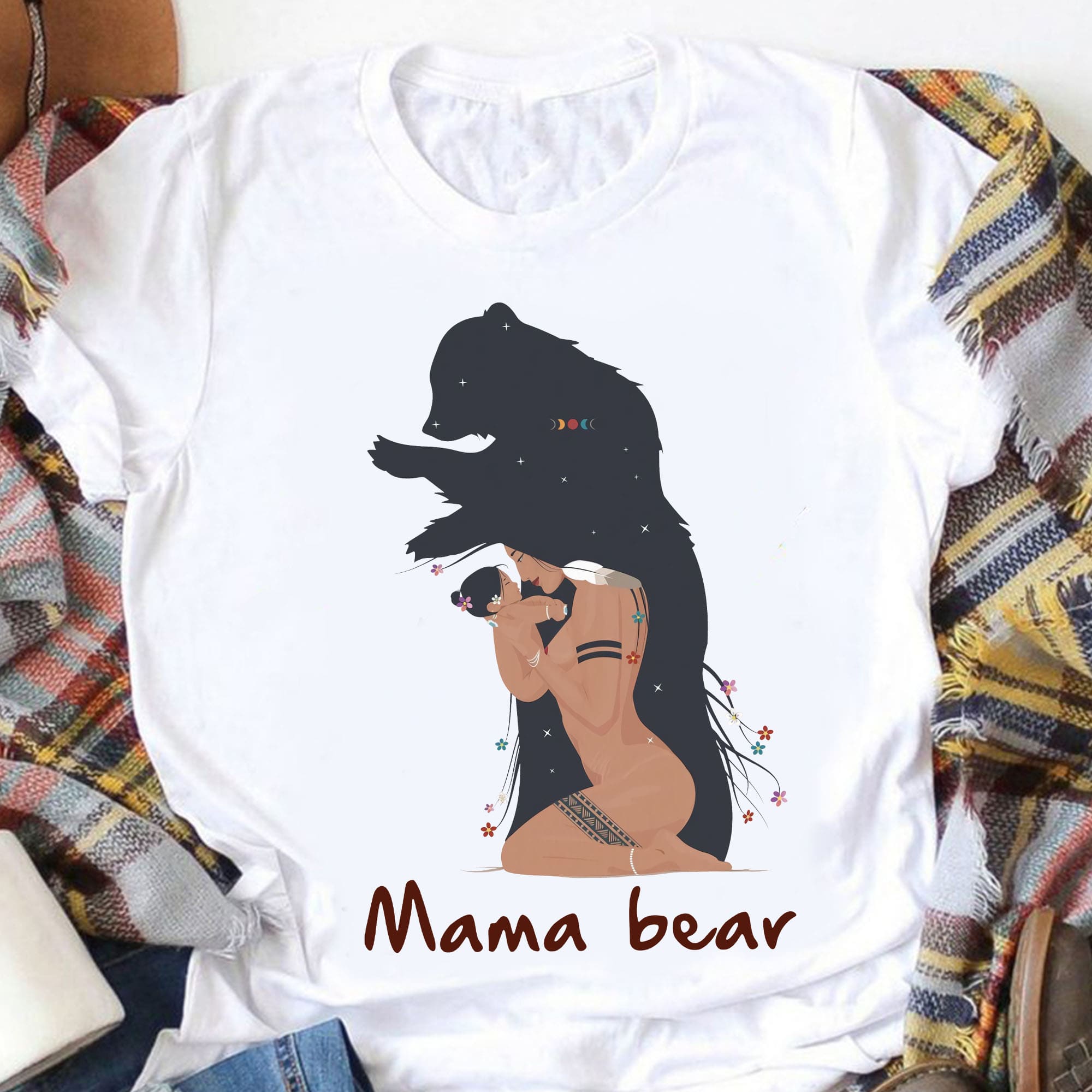 Native America Mother And Child Bear Lover - Mama Bear
