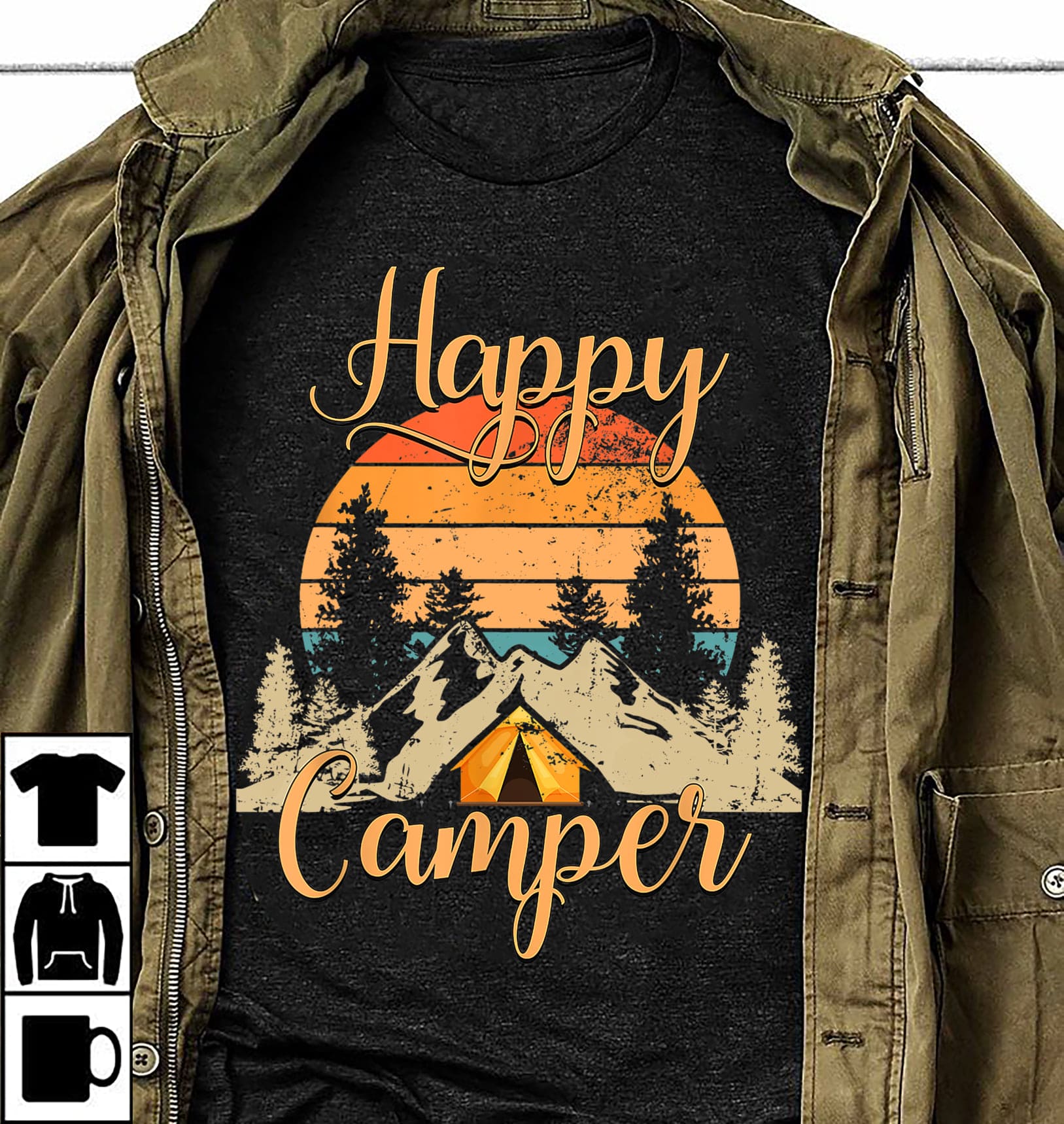 Vintage Mountain Camping - Happy camper