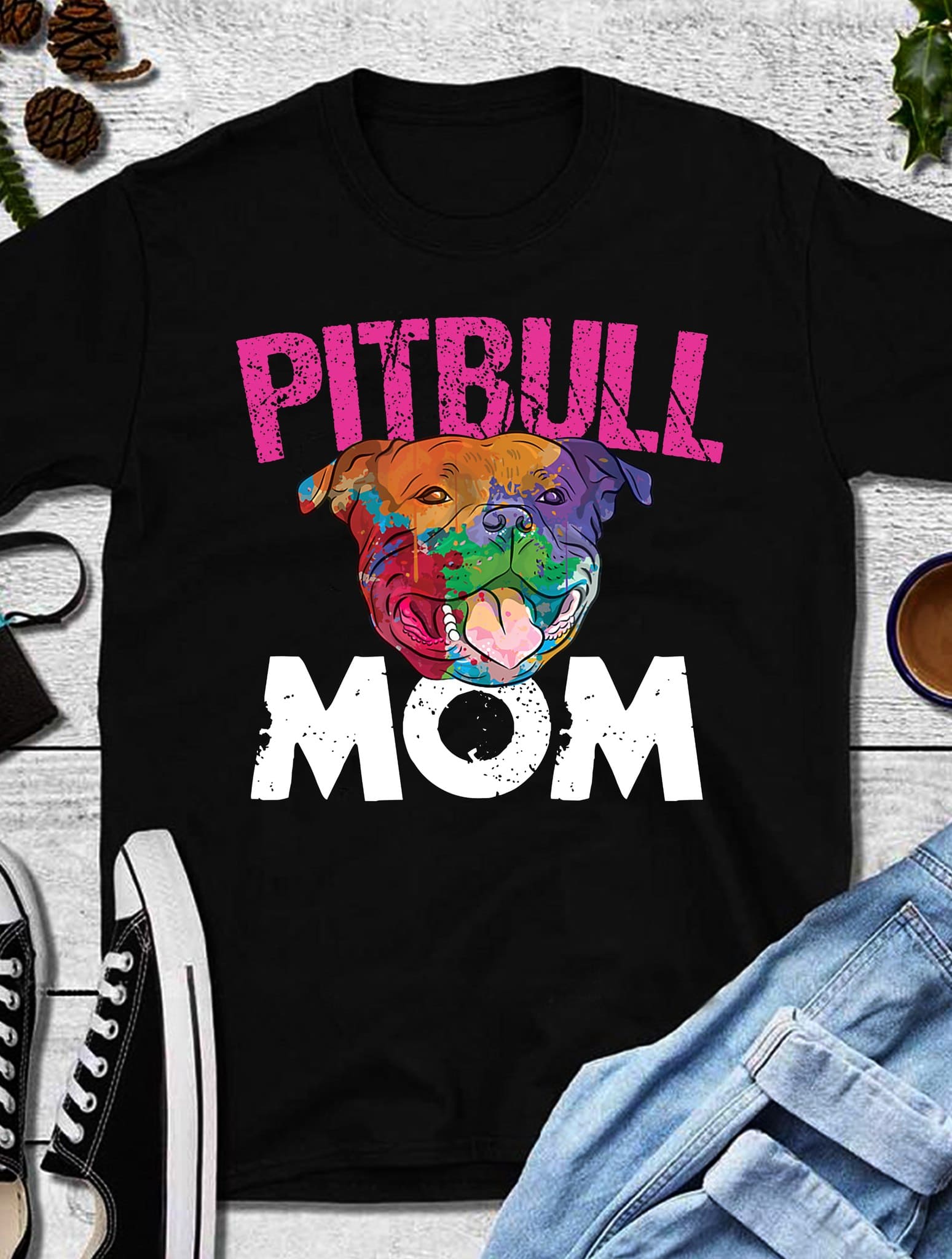 Pitbull Graphic T-shirt Gift for mother - Pitbull Mom Shirt, Hoodie ...