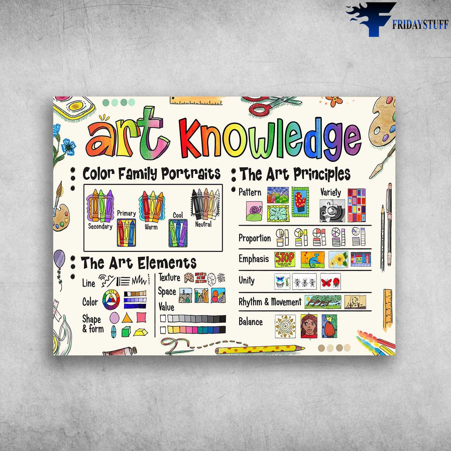 Art Knowledge, Color Family Portraits, The Art Principles, The Art Elements
