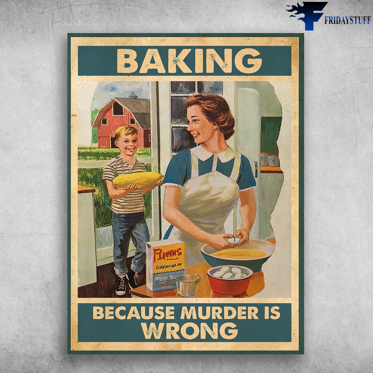 No Frame Details about   Baking Because Murder Is Wrong Vertical Poster 