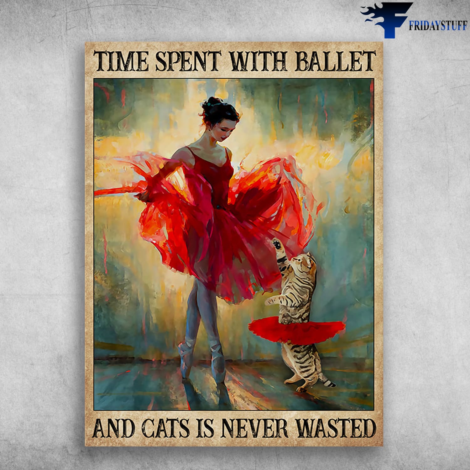 Ballet Girl, Dancing With Cat, Time Spent With Ballet, And Cats Is Never Wasted