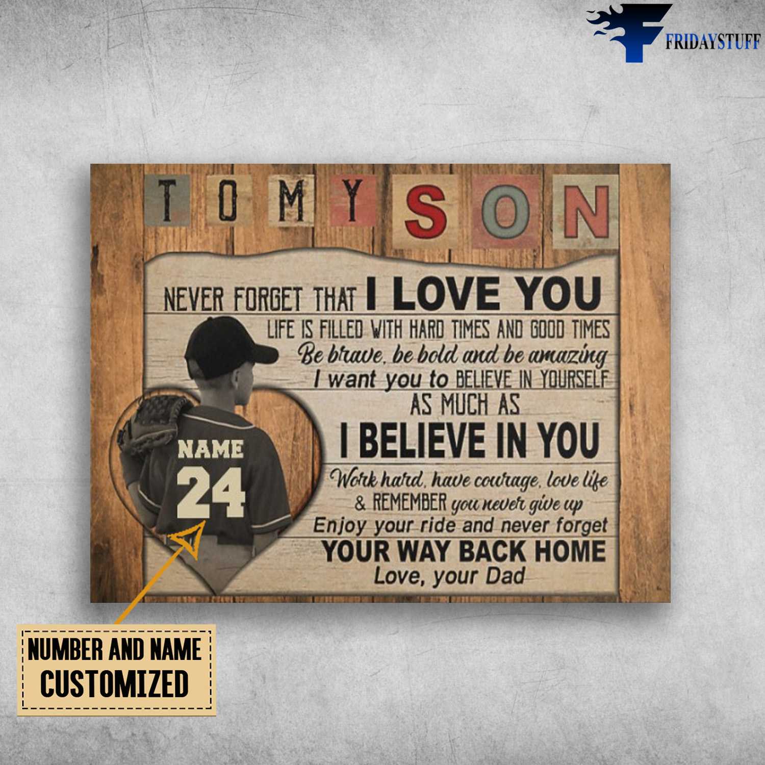 Baseball Poster, Baseball Son, To My Son, Never Forget That I Love You, Life Is Filled With Hard Times And Good Times, Be Brave, Be Bold, And Be Amazing