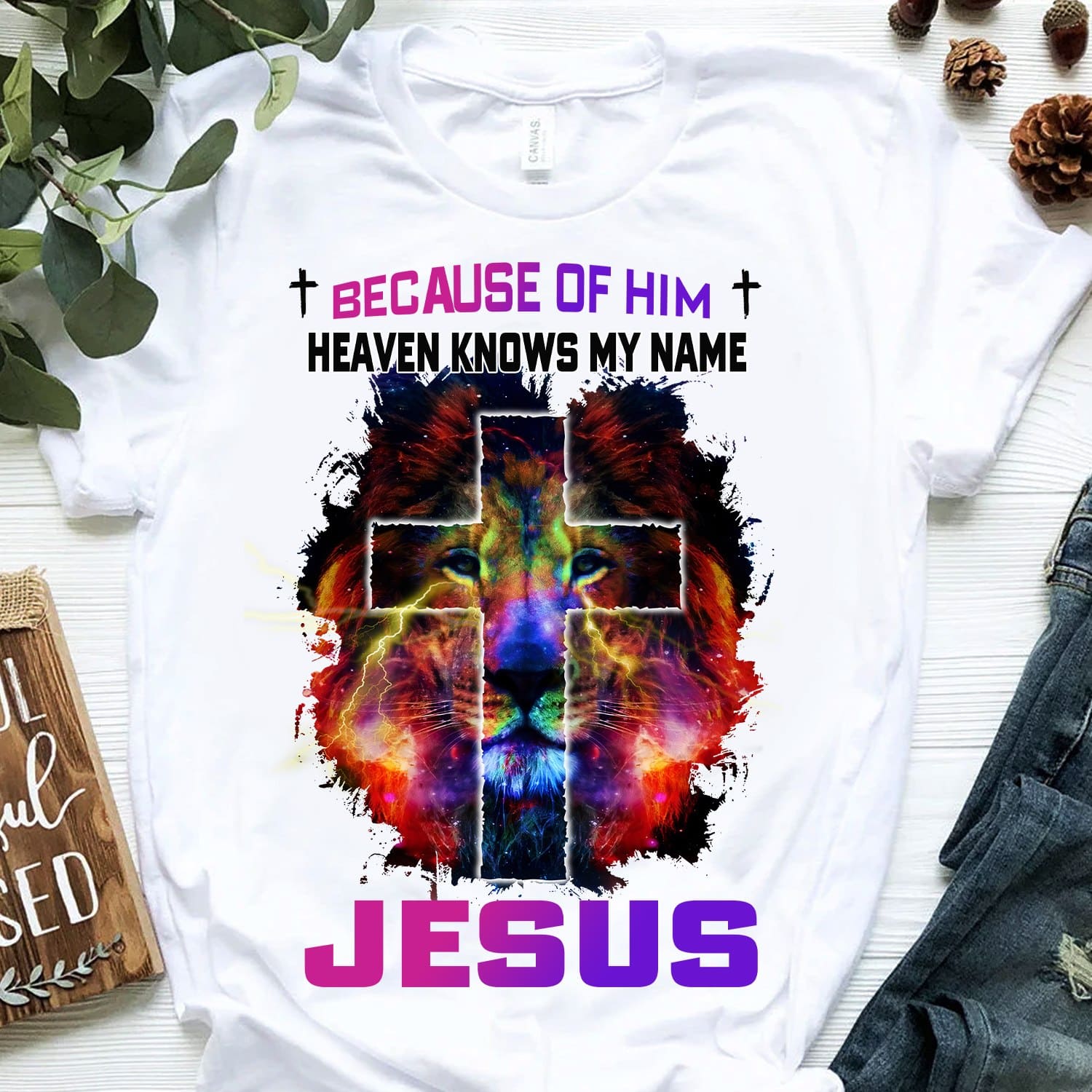 Because of him, haven knows my name - Believe in Jesus, Lion the God cross