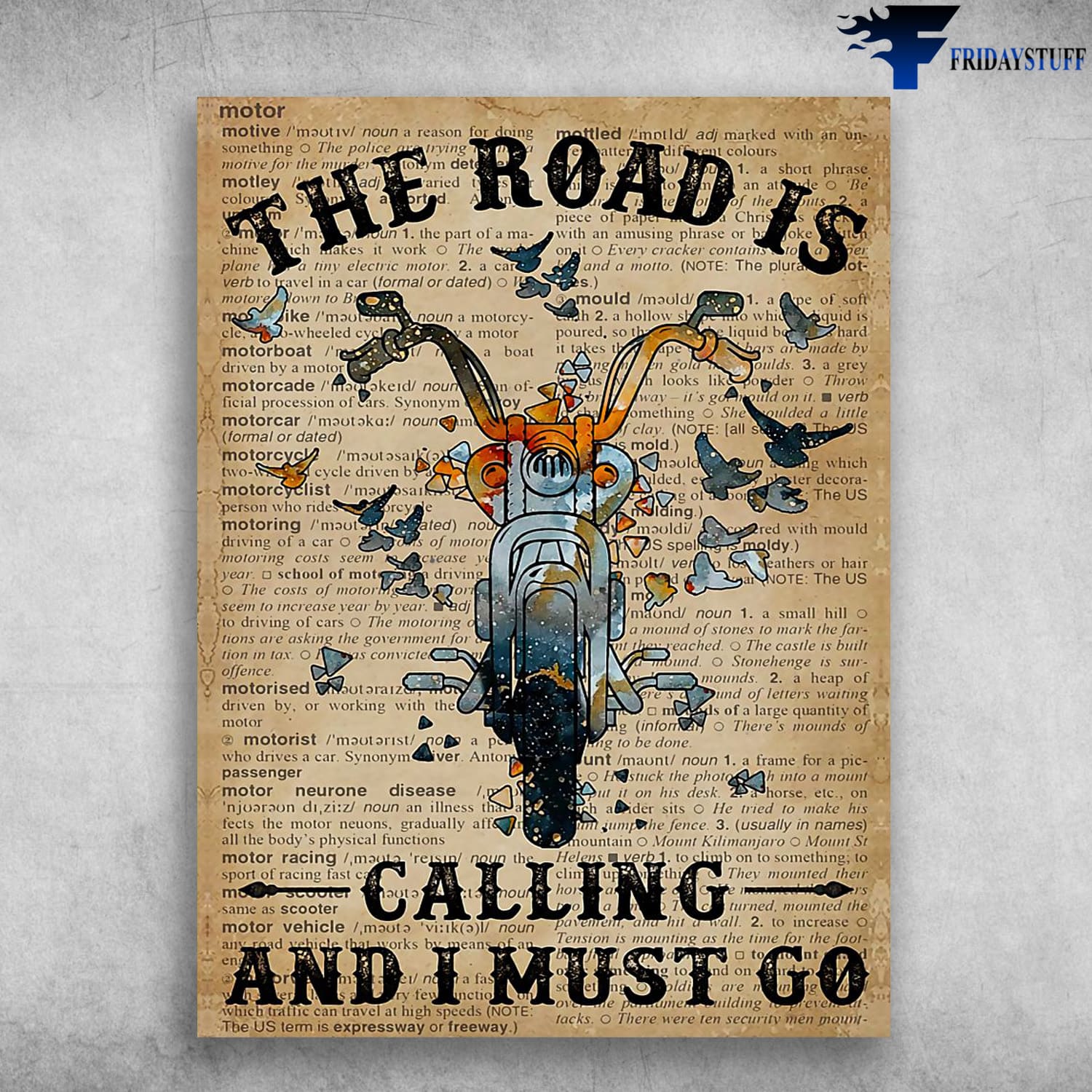 Biker Poster, Motorcycle Lover, Riding Motorbike, The Road Is Calling, And I Must Go