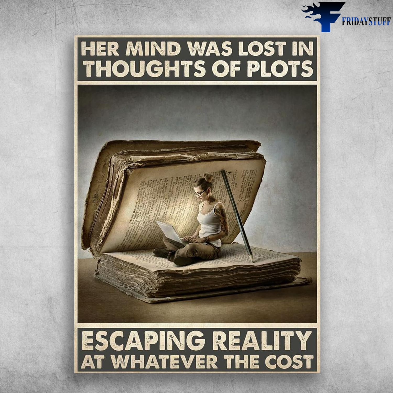 Book Lover, Her Mind Was Lost, In Thought Of Plots, Escaping Reality, At Whatever The Cost