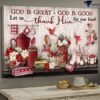 Cardinal Bird, Wall Poster Decor, God Is Great, God Is Good, Let Us Thank Him, For Our Food
