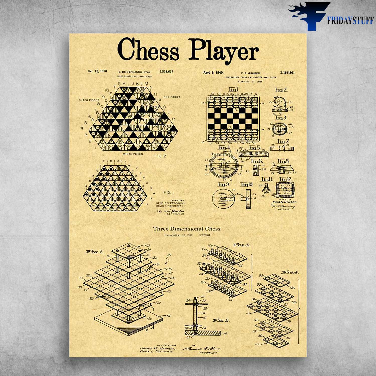 Chess Lover, Chess Poster, Chess Player, Three Dimensional Chess