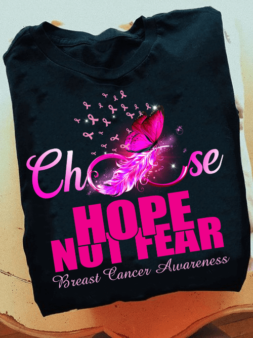 Choose hope not fear - Breast cancer awareness, breast cancer ribbon