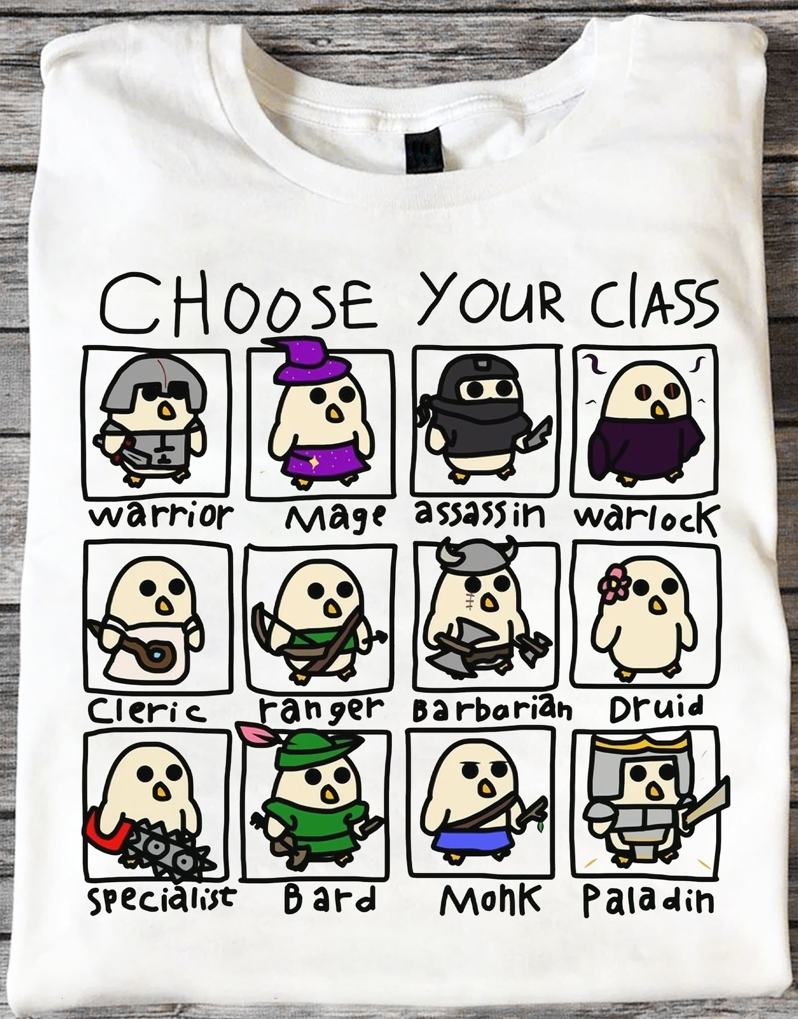 Choose your class - Warrior mage, assassin warlock, cleric ranger