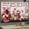 Christmas Poster, Cardinal Bird, God Is Great, God Is Good, Let Us Thank Him For Our Food
