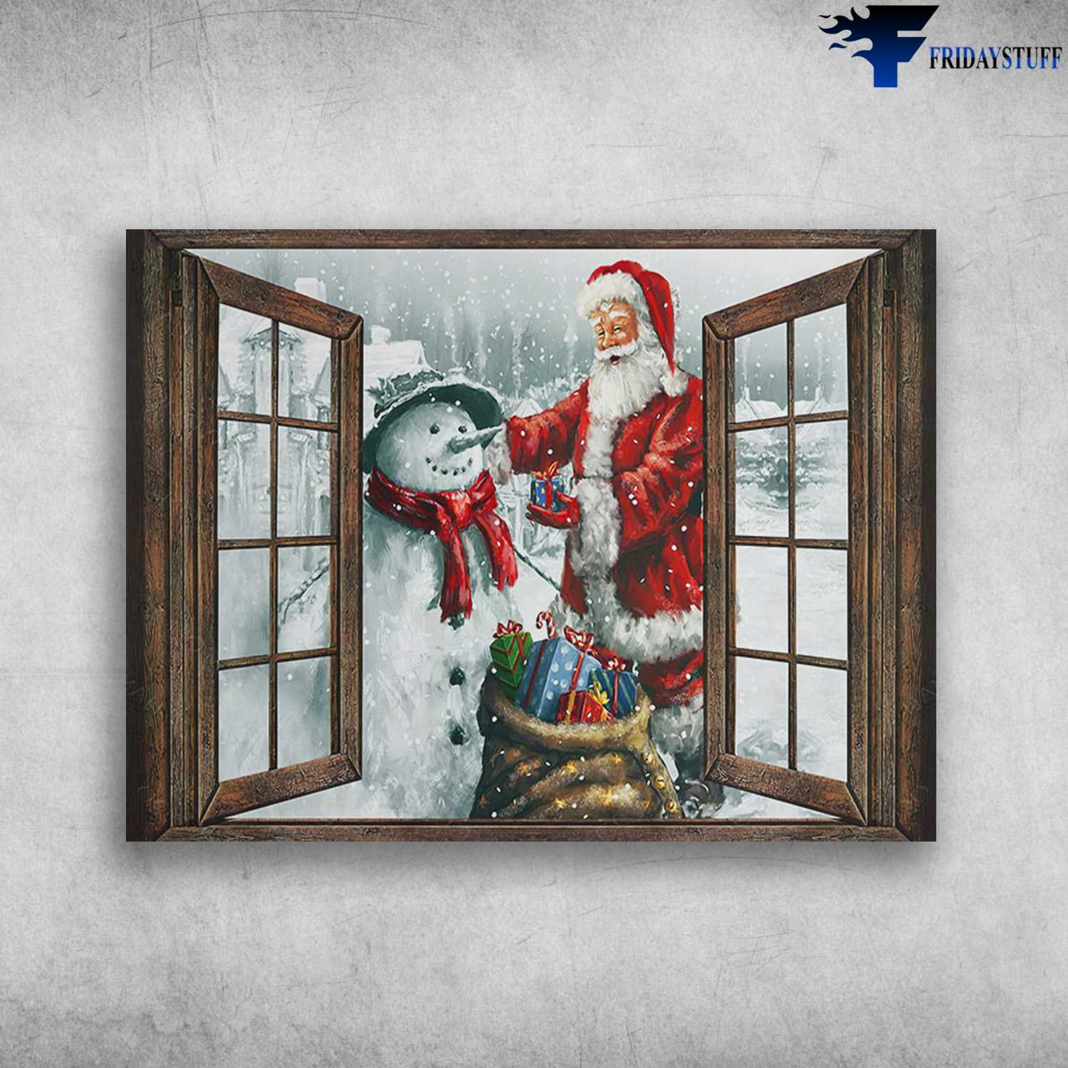 Christmas Poster, Santa Claus, Snow Man, Christmas Decor, Christmas Gift