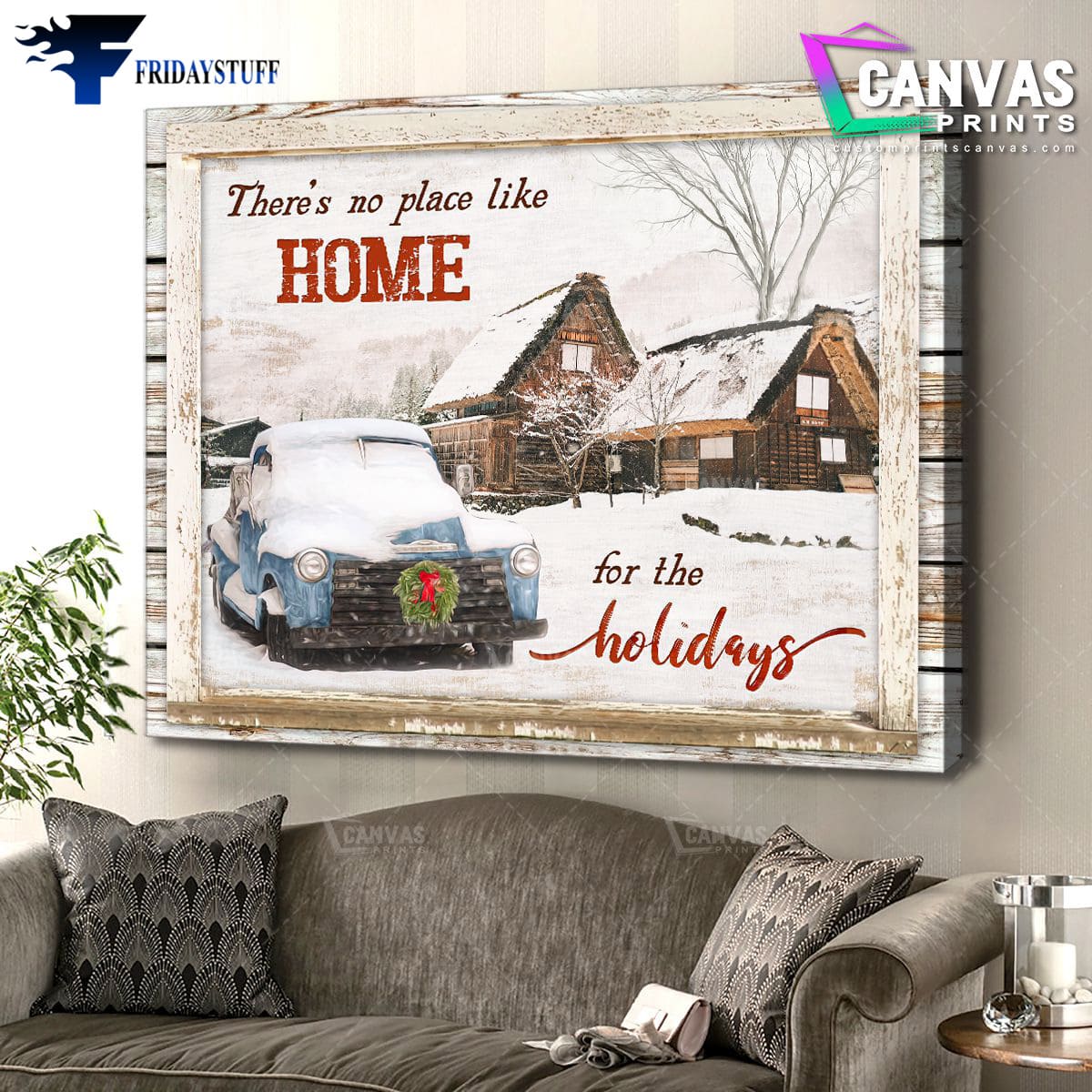 Christmas Poster, Winter Farm, Farm Truck, There's No Place Like Home, For The Holidays