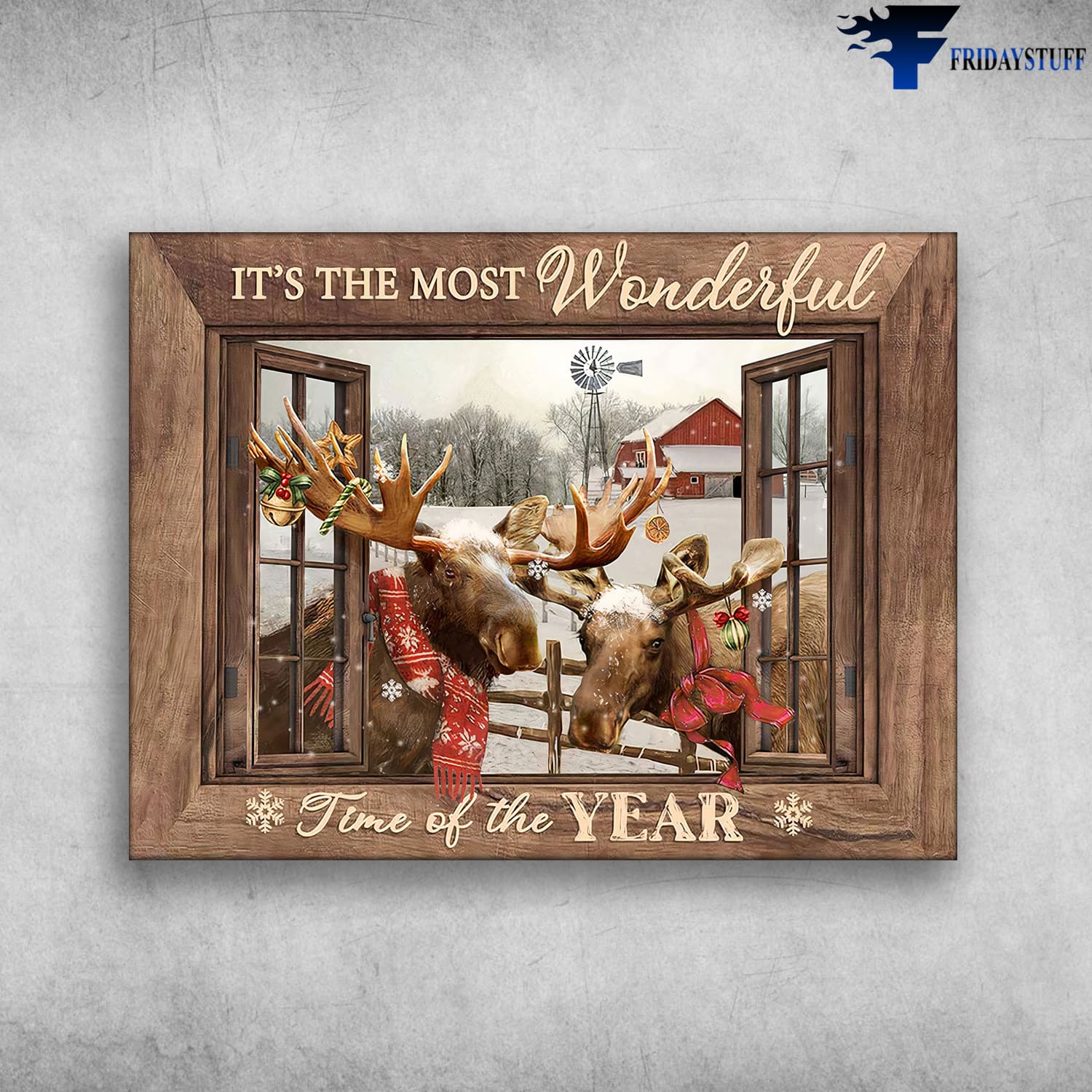 Christmas Reindeer, Reindeer Couple, Farmhouse Poster, It's The Most Wonderful, Time Of The Years
