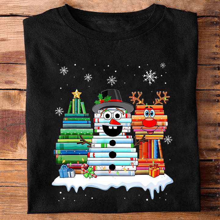 Christmas book snowman - Christmas ugly sweater, gift for book reader