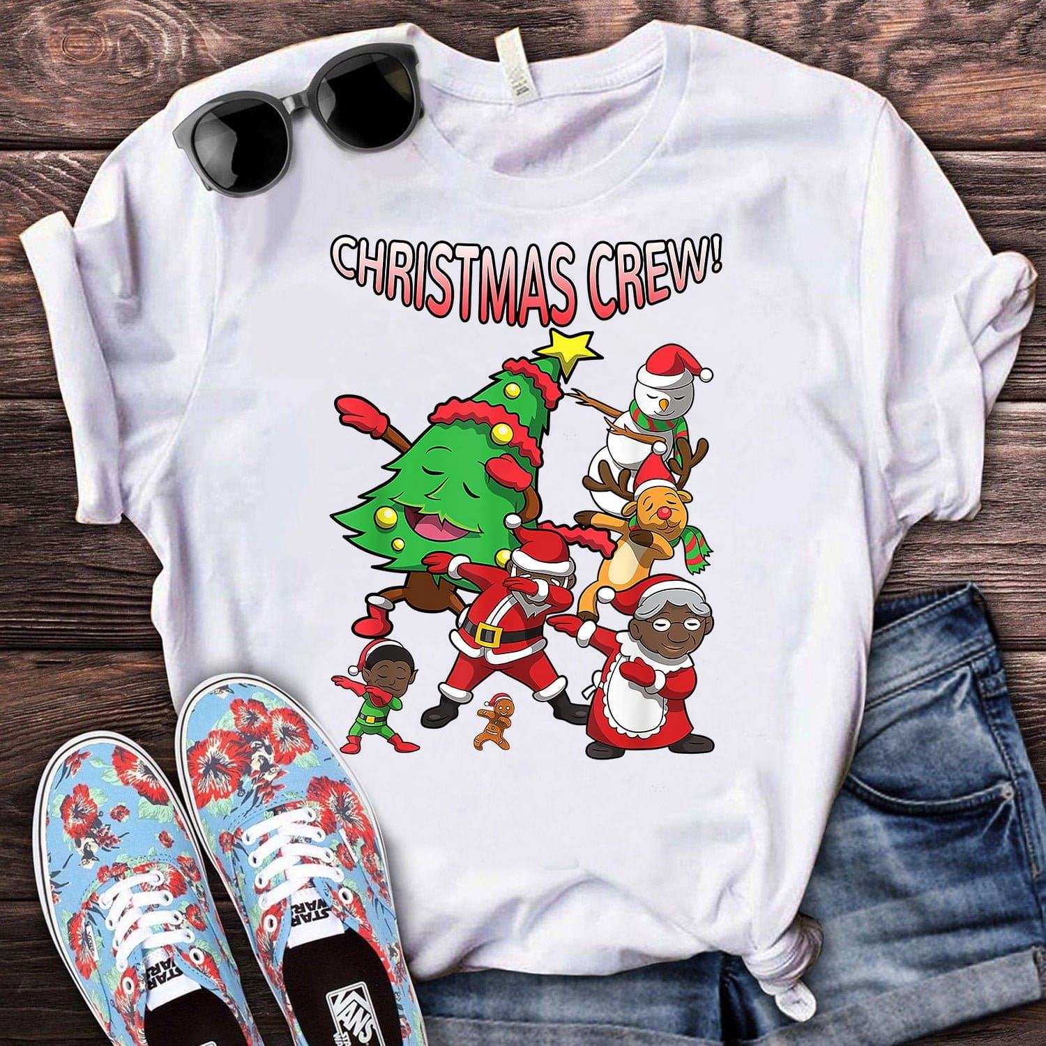 Christmas crew - Santa Claus, Christmas snowman, Funny Christmas tree T-shirt
