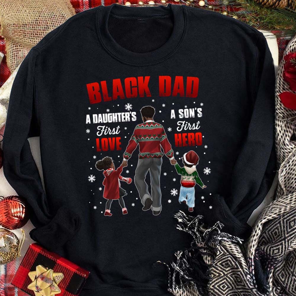 Christmas gift for family - Black dad, Dad and Children
