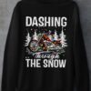 Dashing through the snow - Christmas ugly sweater, Gift for motorcycle lover