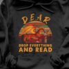 Dear drop everything and read - Dragon reading book, Flame book dragon