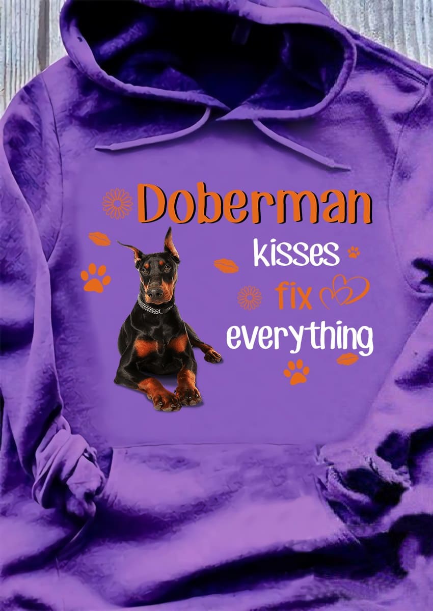 Doberman kisses fix everything - Gift for dog lover, Doberman graphic T-shirt