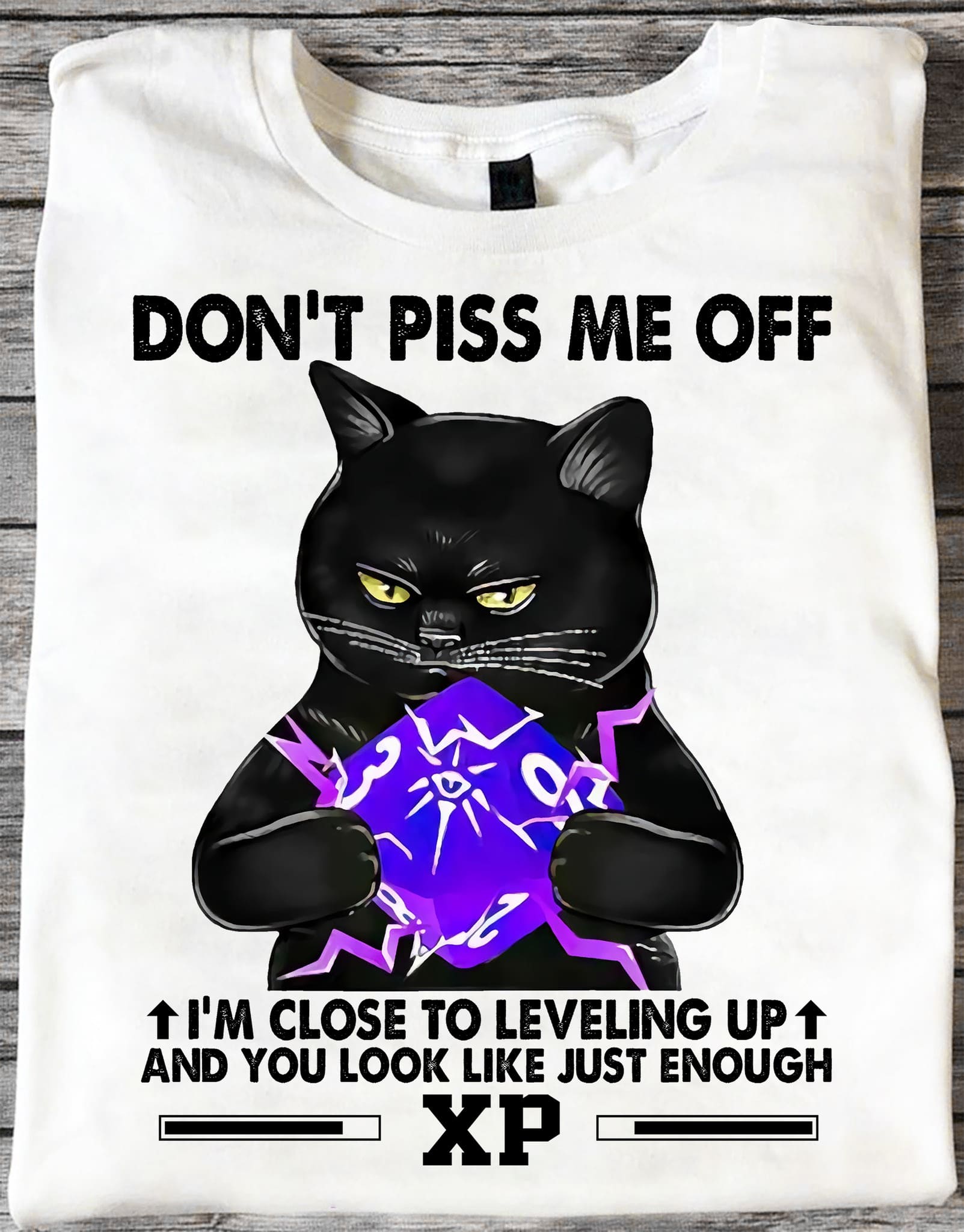 Don't piss me off I'm close to leveling up and you look like just enough - Cat rolling dices, Dungeons and Dragons
