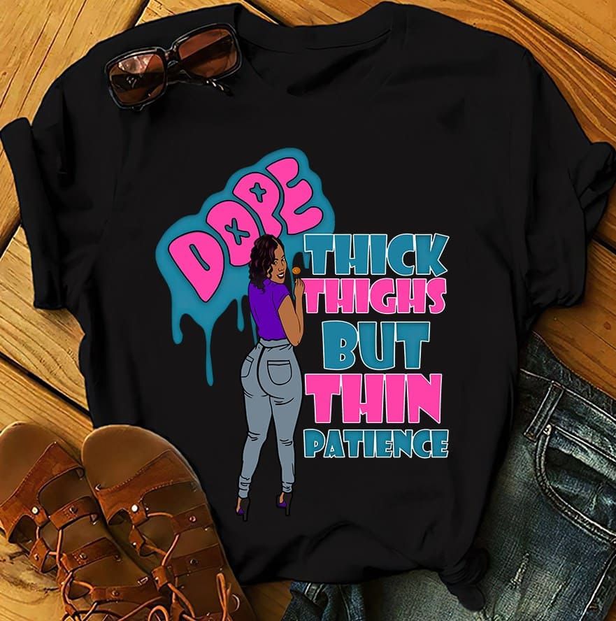 Thick Thighs + Thin Patience - Black Cropped Tee
