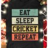 Eat sleep cricket repeat - Love playing cricket, gift for cricket player