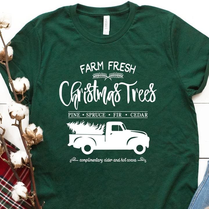 Farm fresh Christmas trees - Christmas tree on truck, Christmas ugly sweater