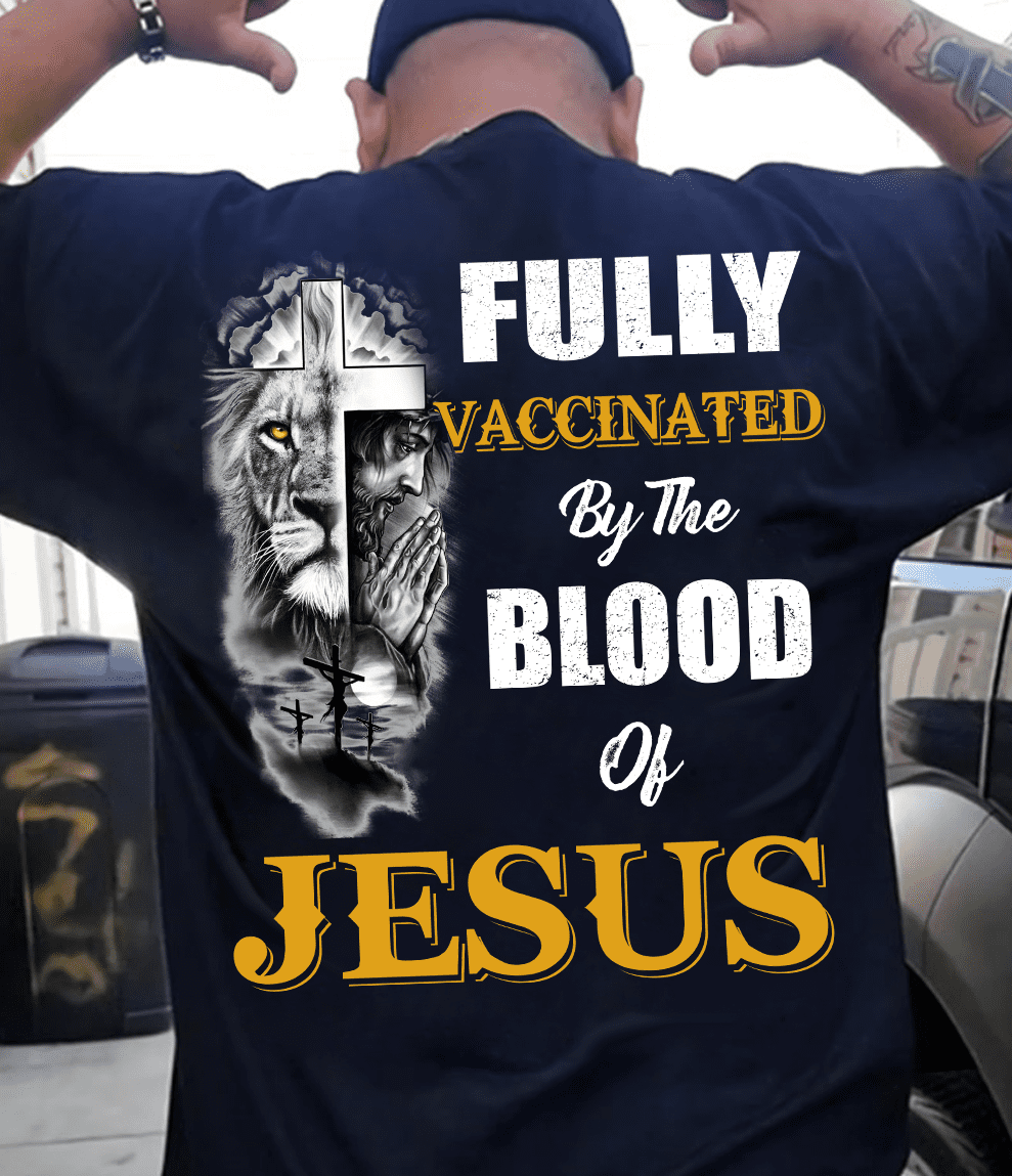 Fully vaccinated by the blood of Jesus - Lion and Jesus, Covid-19 pandemic