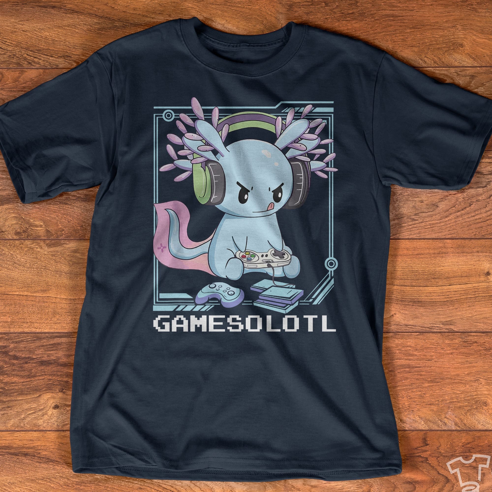 Gamesolotl T-shirt - Axolotl playing game, gaming lover